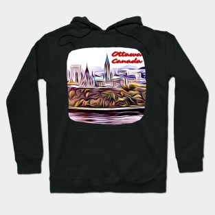 Ottawa Canada Skyline Painting Hoodie